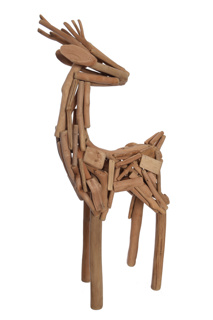 SMALL WOODEN REINDEER H 57CM NATURAL